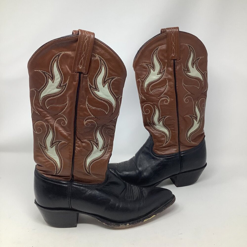 Tony Lama women's cowboy boots western 7B brown cream
